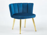 Modern BLUE dining chair with iron tube golden color legs, velvet and comfortable W234P256814