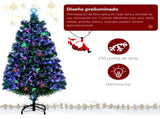 6ft Top With Stars PVC Material Fiber Optics 230 Branches Christmas Tree Green 41773139