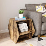 ZUN 23.62'' Hexagonal Coffee Table Side Table Nightstand Antique Wood W757P164922