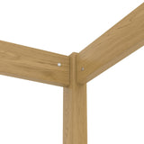 Twin Size Canopy Bed Frame with Guardrails for Kids,Floor Bed Twin with Four Poster Design,Kids W1858P252839