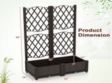 Set of 2 Rustic Style Trellis Planter, Raised Garden Bed Indoor Outdoor Planting Box for Vegetables 60644550