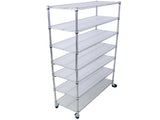 7 Tier Metal Wire Shelving Unit, 2450lbs Heavy Duty Adjustable Storage Rack with Wheels & 34409341