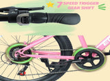 24 Inch Youth Mountain Bike with 7 Speeds & Front Suspension Durable Steel Frame, Alloy Rims & Disc W709P463455