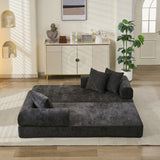 Comfy Convertible Folding Mattress Couch, Floor Bed, Chenille Floor with Armrest, Floor W1143P330250