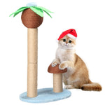 ZUN 27.5in Coconut Palm Tree Cat Scratching Post, Cute Cat Scratcher with Natural Sisal Posts & Dangling 19365590