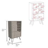 ZUN Manhattan L Bar Cabinet, Eight Built-in Wine Rack, Single Door -Light Gray B20092092