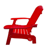 Outdoor or indoor Wood Adirondack chair with an hole to hold umbrella on the arm ,red W2297P143391