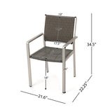 ZUN Cape Coral Outdoor Wicker Dining Chairs with Aluminum Frames, 2-Pcs Set, Grey 60449.00