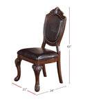 ZUN Royal Majestic Formal Set of 2 Side Chairs Brown Color Rubberwood Dining Room Furniture Intricate B01180913