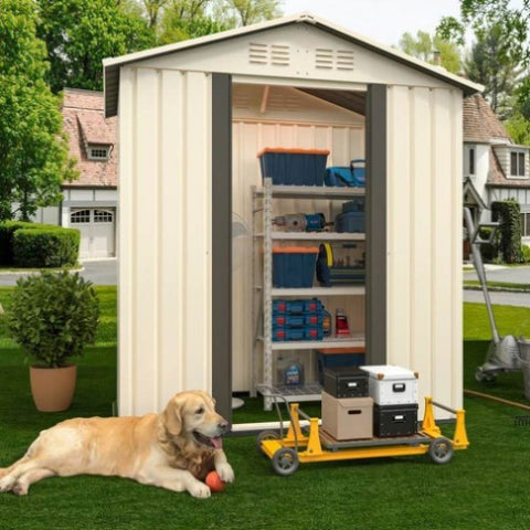 ZUN Outdoor Storage Garden Shed 5FTx3FT Apex Roof White W2794P243307