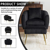 Velvet Accent Chair Set Barrel Chair with Ottoman Modern Club Chair Reading Armchair with Lumbar 57668253