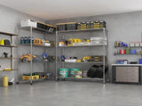 4-Layer Adjustable Shelf Iron Shelving Unit with 2'' Rubber Wheels for Home Use 46.06*17.72*64.96in 15133496