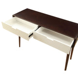 Espresso and White 2-drawer Sofa Table B062P181380