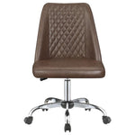 ZUN Brown and Chrome Adjustable Desk Chair B062P153793