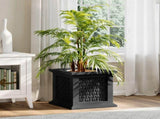 Outdoor Rattan Style Planter Box - 14.65-Inch Plant Pot, Black 34619346