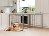 63" x 30" Gray Wooden Pet Fence 22921688