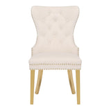 Simba Gold 2 Piece Dinning Chair Finish with Velvet Fabric in Beige 659436057739