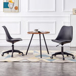 ZUN Modern family black Office chair, adjustable 360 &deg; swivel chair engineering plastic armless swivel W1151119885