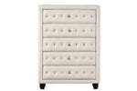 ZUN Modern Style Crystal Tufted Upholstery 5-Drawer Chest finished with Velvet Fabric made with Wood in B009136651