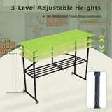 Foldable Hardwood Workbench Adjustable Wood-Top Utility Table with Locking Casters 11323041