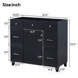 36" Bathroom Vanity-Black N729P171885B