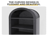 8-Tier Arched Dome Display Rack Particleboard Melamine-Faced Bookshelf 15.75*11.81*70in Black 59904280