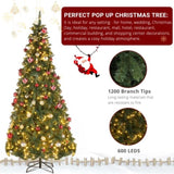 7.5ft Automatic Structure PVC Material 600 Lights Warm Color 8 Modes 1200 Branches Christmas 92326934