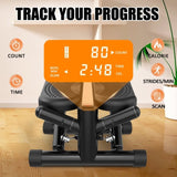 ZUN Steppers for Exercise - Mini Stair Stepper Machine with Resistance Bands 330lbs Twist Stepper 51886384