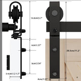 ZUN 60" Bi-Folding Sliding Barn Door Hardware Kit for 2 Doors,Smoothly&Quietly,Black Track J Shape 80281115