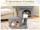 26" Compact Cat Tree with 2 Condos & Sisal Scratching Posts, Anti-Tip Cat Tower for Small Spaces 29418912