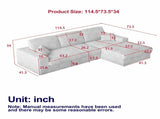 114.5'Modern Corduroy Modular foam Sofa, Recliner Seat reversible Sofa, 2in1 Sofa with Recliner and 47817678