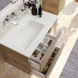 DAX Mara Matt White Basin Solid Surface Left Single Bowl 40 Inches B2702P226983