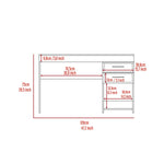 ZUN Berkeley 1-Shelf 2-Drawer Computer Desk Light Grey B06280020