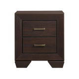MDF Nightstand with 2 Drawers in Dark Cocoa Finish B016P254582