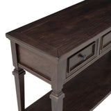 ZUN TREXM Classic Retro Style Console Table with Three Top Drawers and Open Style Bottom Shelf, Easy WF199599AAP