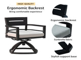 Outdoor Patio Aluminum Swivel Rocker 2PCS with Outdoor-grade Sunbrella Fabric Cushions, Ember Black 88767239