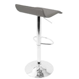 Ale Contemporary Adjustable Barstool in Grey PU Leather by LumiSource - Set of 2 B202P222267