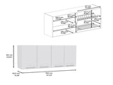 Wall Cabinet 24" H, four Doors, with two internal Shelves and internal plate and glass organizer, B097133118