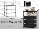 3-Drawer Fabric Storage Cabinet - Removable Foldable Drawers, Industrial Wood Top, Metal Frame with 51249504