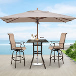 ZUN Patio Bar Height Table, All-Weather Cast Aluminium Square Bar Bistro Table with 2" Umbrella Hole, 72740322