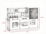 Pink Pretend Play Kitchen Kids Kitchen Playset with Play Phone, Chalkboard, Towel Rack & Ice Maker 45799725
