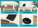 Overbed Bedside Desk, Mobile Rolling Laptop Stand Tilting Overbed Table with Wheels, Height W2641P269198