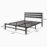 Queen Size Platform Bed Frame with Wooden Headboard, Under Bed Storage, Non-Slip, Noise Free, Easy W840P164959