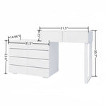 ZUN Extended Desktop 10 Drawers Chest of Drawer without Handle White Color Vanity W2139134918