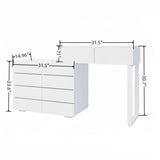 ZUN Extended Desktop 10 Drawers Chest of Drawer without Handle White Color Vanity W2139134918