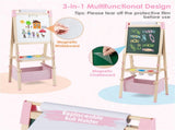 3-in-1 Wooden Kid's Easel NaturalPink, Magnetic Chalkboard/Whiteboard 60 Accessories 82274467
