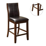 Transitional Dining Room Counter Height Chairs Set of 2pc High Chairs only Brown Cherry Unique B011P156648