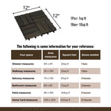 30 PCS Interlocking Deck Tiles Striped Pattern, 12" x 12" Square Light Gray Acacia Hardwood Outdoor 25506565