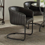 ZUN Anthracite and Matte Black Barrel Dining Chair B062P145579
