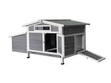Outdoor Gray Free-Range Wooden Chicken Coop with Asphalt Roof, Pull-Out Tray, Nesting Box with Easy 70089327